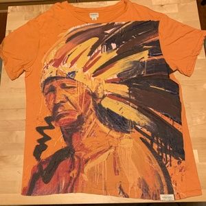 Denim & Supply Ralph Lauren Indian Head Tee Mens Large Orange